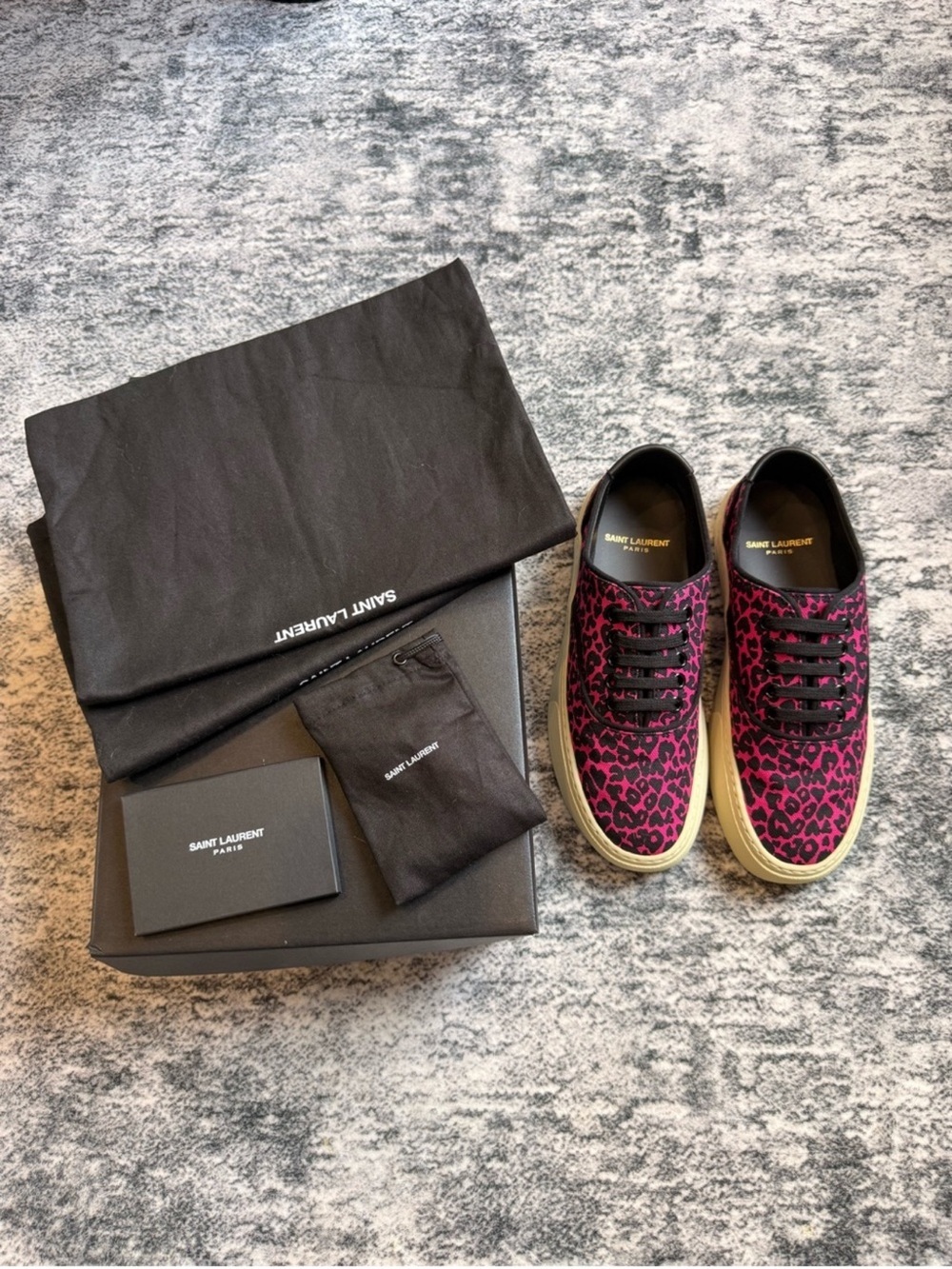 NWT SAINT LAURENT Venice Leopard Print Sneakers